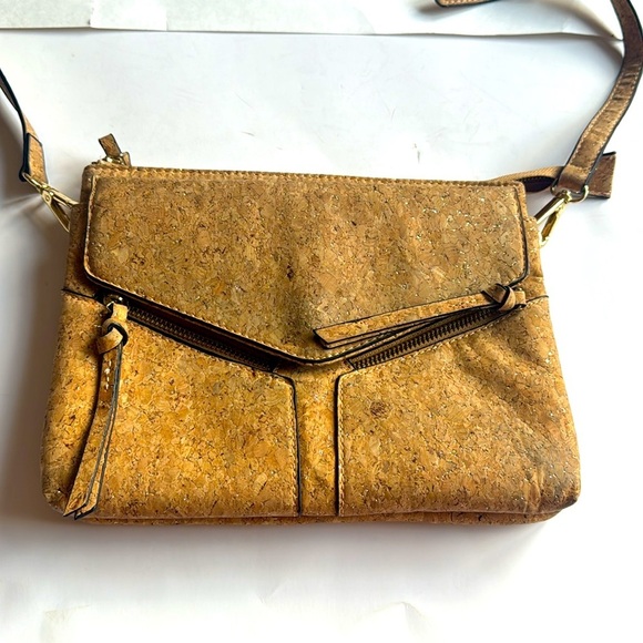 Charming Charlie Cork Pattern glitter Brown Crossbody Bag - Picture 2 of 8